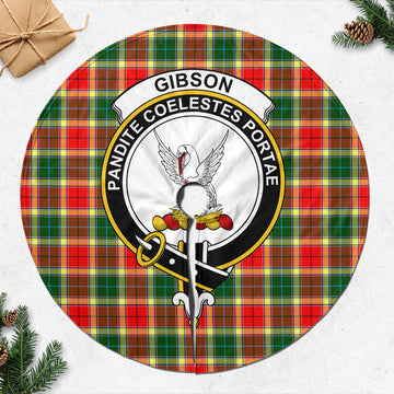 Gibson (Gibbs or Gibsone) Tartan Christmas Tree Skirt with Family Crest