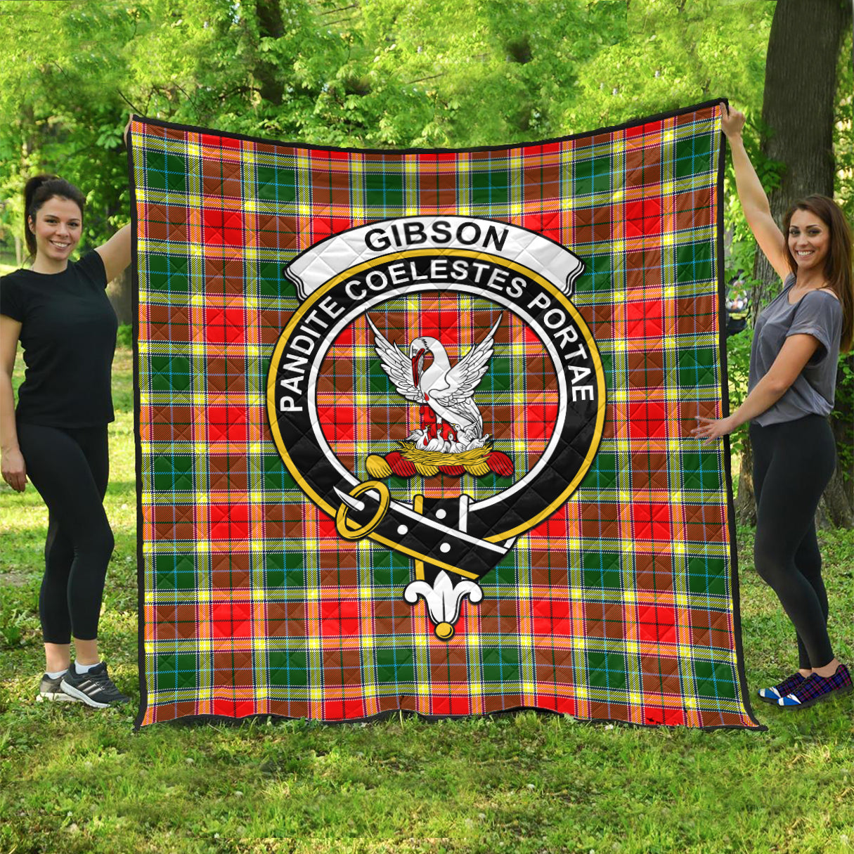 gibsone-gibson-gibbs-tartan-quilt-with-family-crest