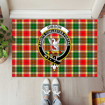 Gibson (Gibbs or Gibsone) Tartan Door Mat with Family Crest