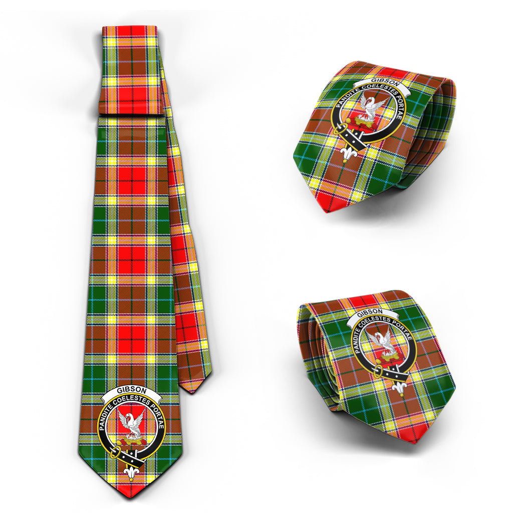 Gibson (Gibbs or Gibsone) Tartan Classic Necktie with Family Crest Necktie One Size - Tartan Vibes Clothing