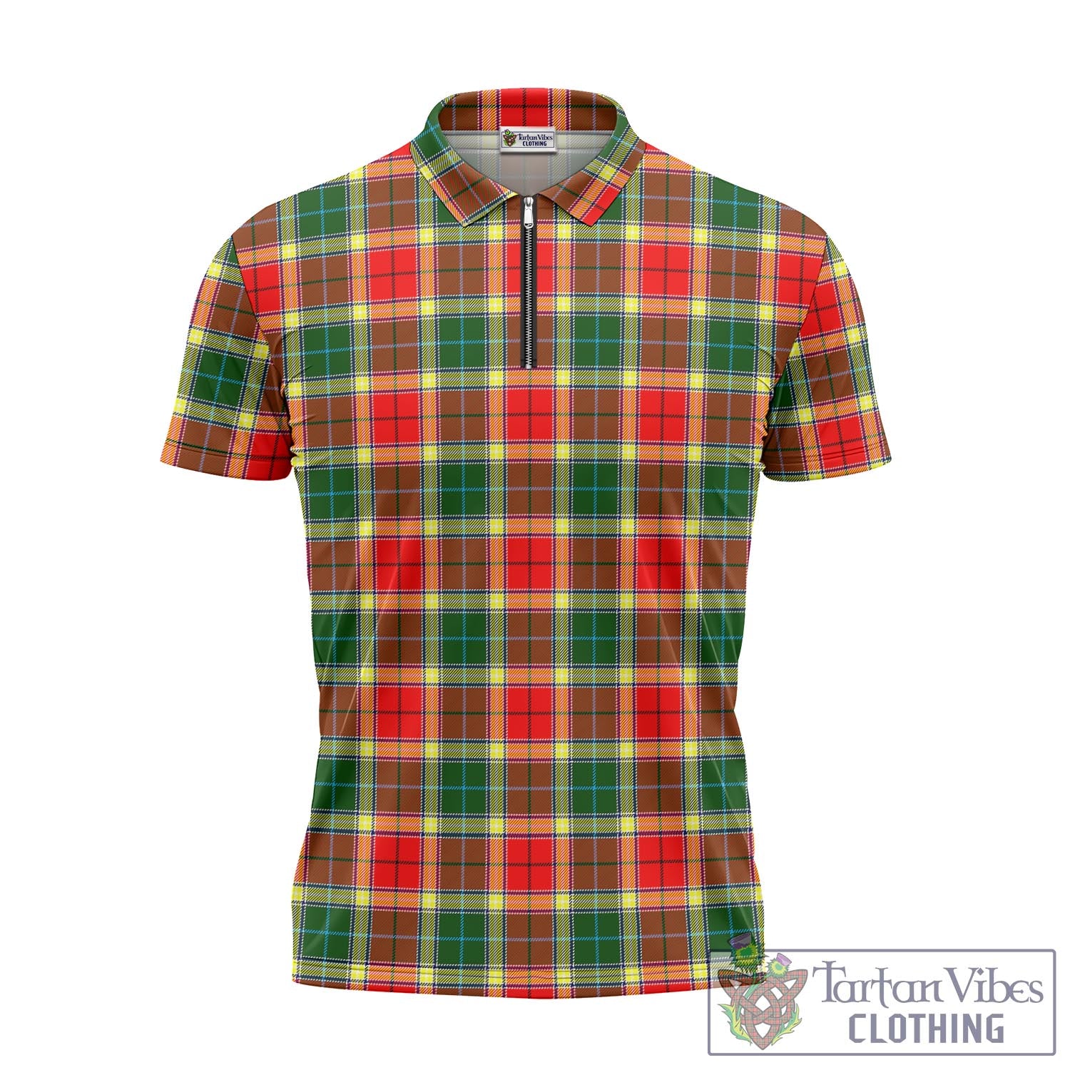 Tartan Vibes Clothing Gibsone (Gibson-Gibbs) Tartan Zipper Polo Shirt