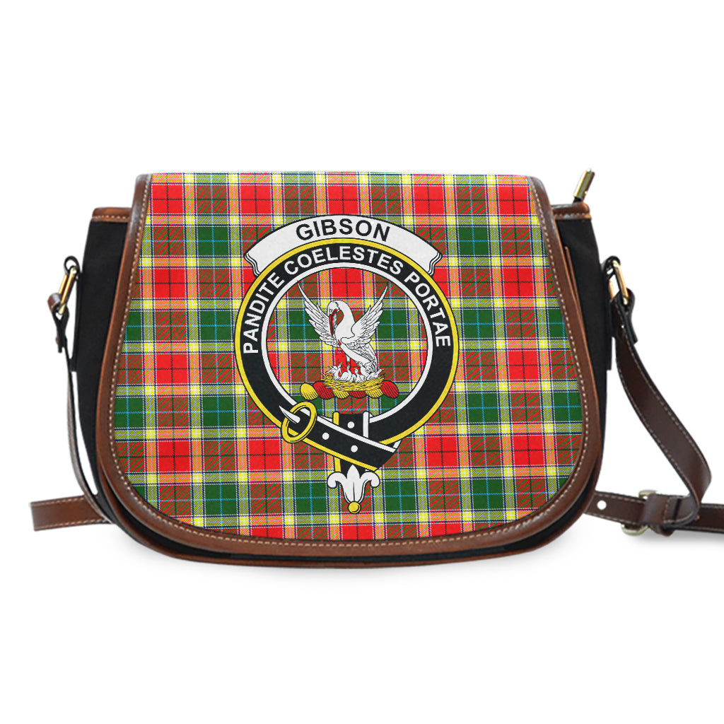 Gibson (Gibbs or Gibsone) Tartan Saddle Bag with Family Crest - Tartan Vibes Clothing