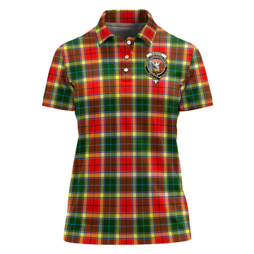 Gibson (Gibbs or Gibsone) Tartan Polo Shirt with Family Crest For Women