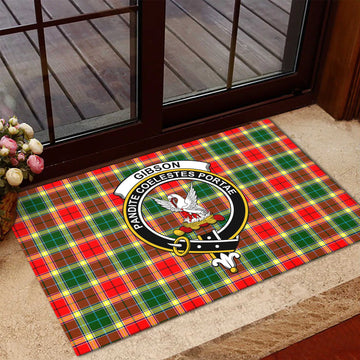 Gibson (Gibbs or Gibsone) Tartan Door Mat with Family Crest