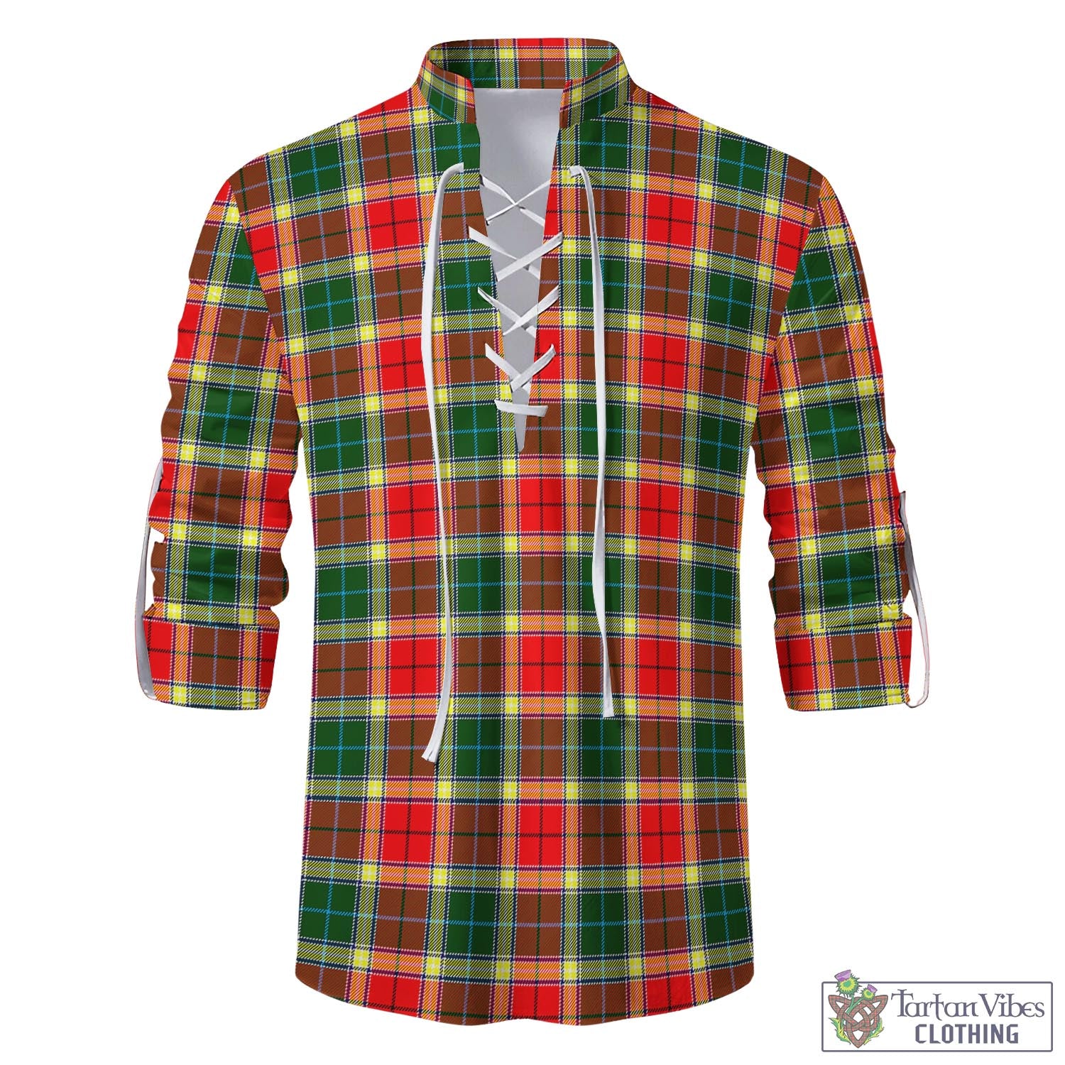 Tartan Vibes Clothing Gibsone (Gibson-Gibbs) Tartan Men's Scottish Traditional Jacobite Ghillie Kilt Shirt