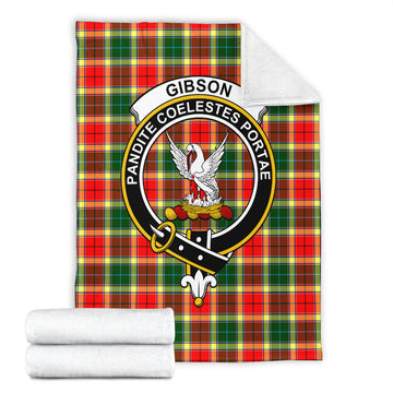 Gibson (Gibbs or Gibsone) Tartan Blanket with Family Crest