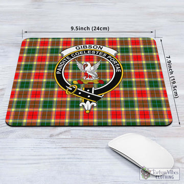 Gibson (Gibbs or Gibsone) Tartan Mouse Pad with Family Crest