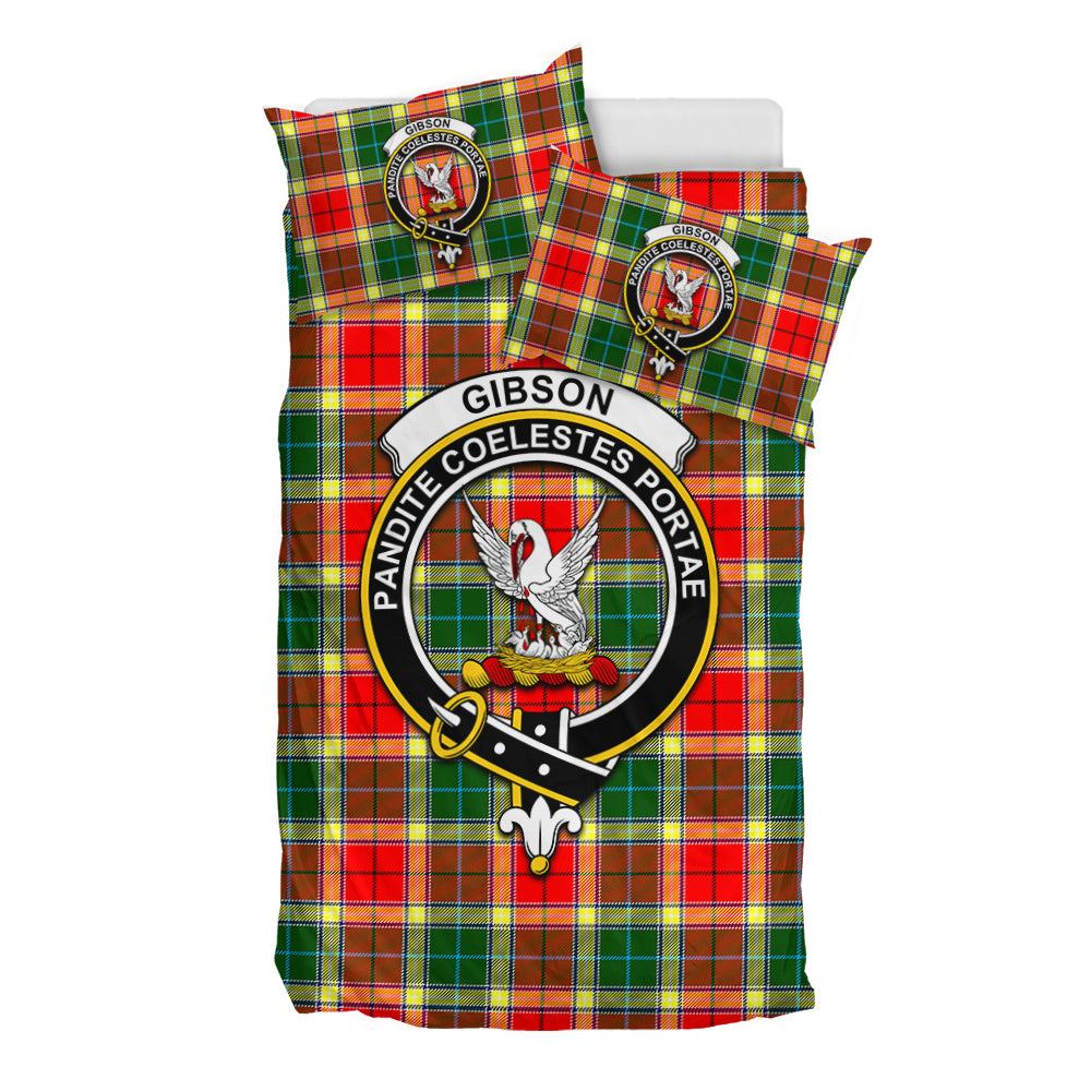 Gibson (Gibbs or Gibsone) Tartan Bedding Set with Family Crest - Tartan Vibes Clothing