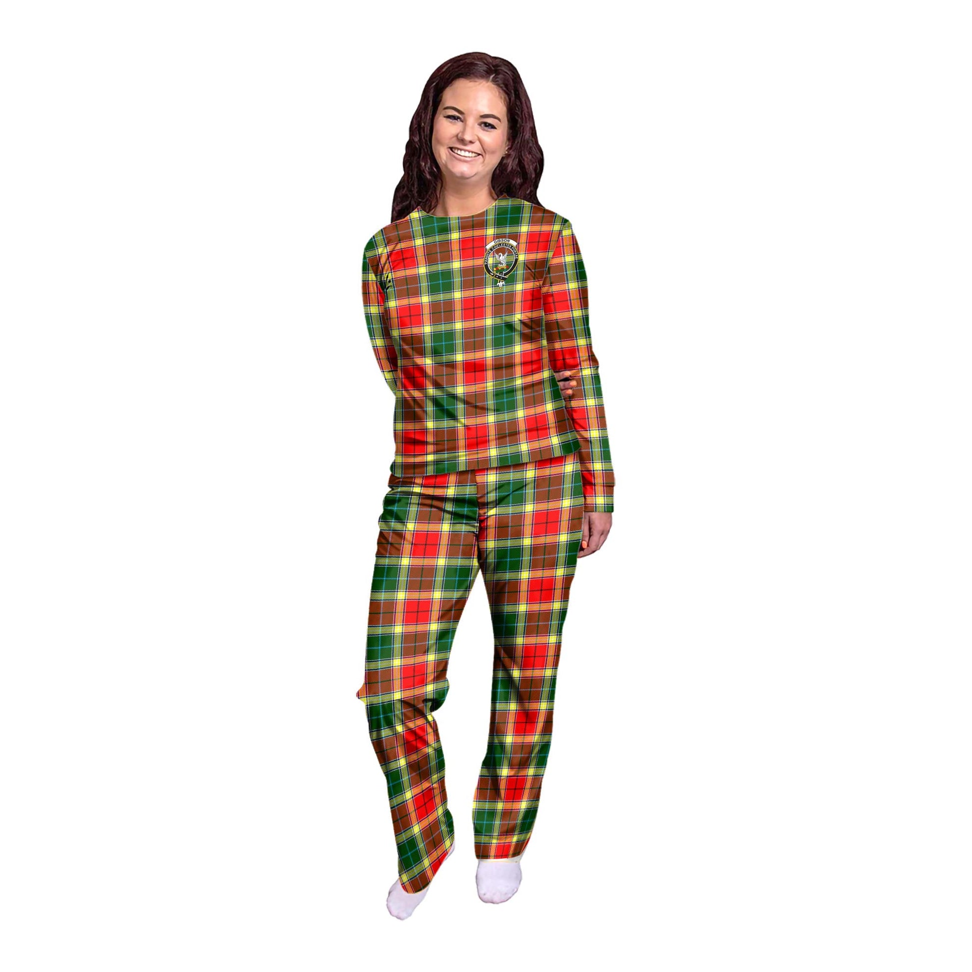 Gibson (Gibbs or Gibsone) Tartan Pajamas Family Set with Family Crest - Tartan Vibes Clothing