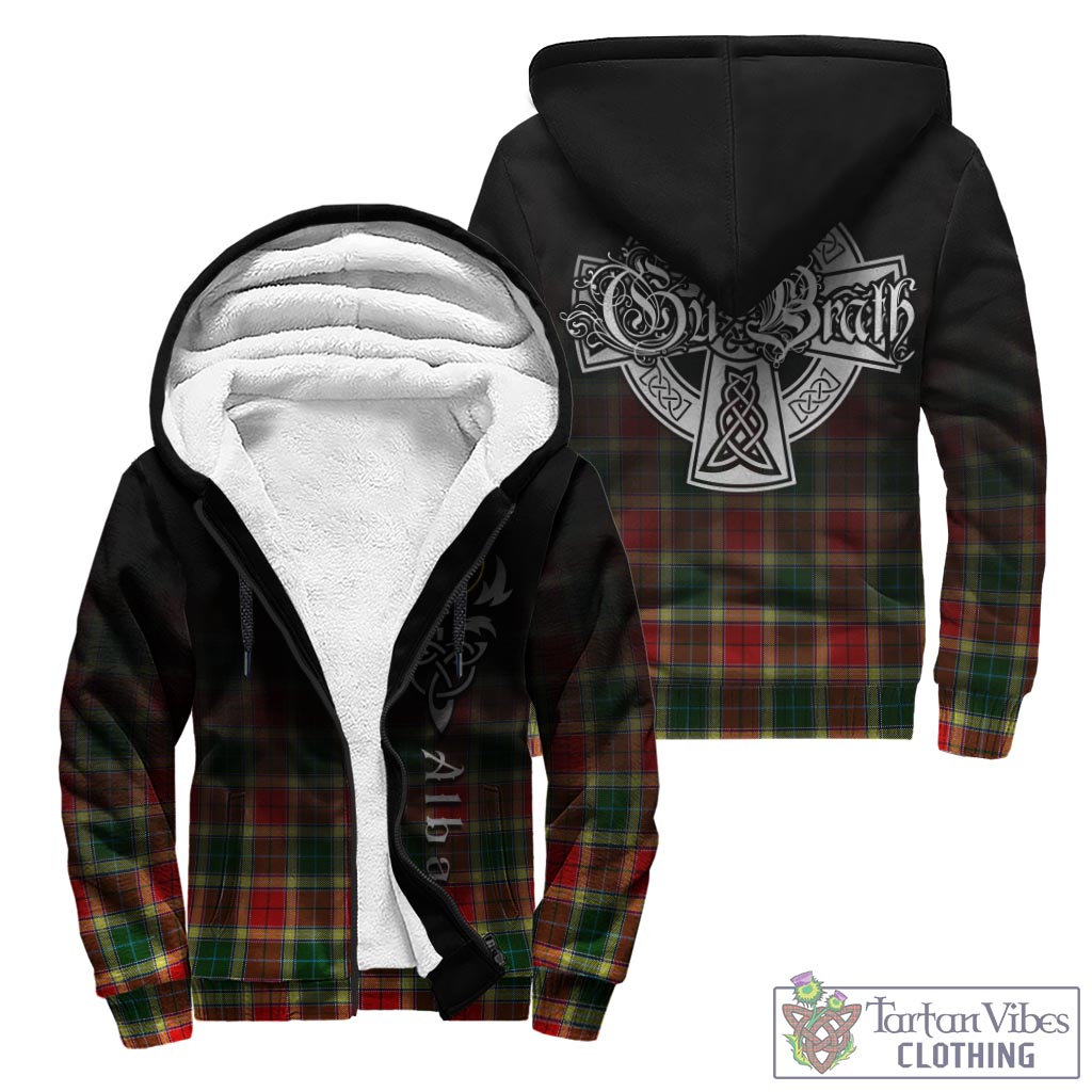 Tartan Vibes Clothing Gibsone (Gibson-Gibbs) Tartan Sherpa Hoodie Featuring Alba Gu Brath Family Crest Celtic Inspired