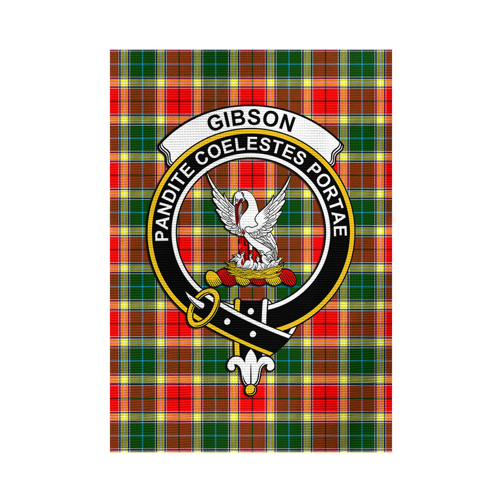 Gibson (Gibbs or Gibsone) Tartan Flag with Family Crest - Tartan Vibes Clothing