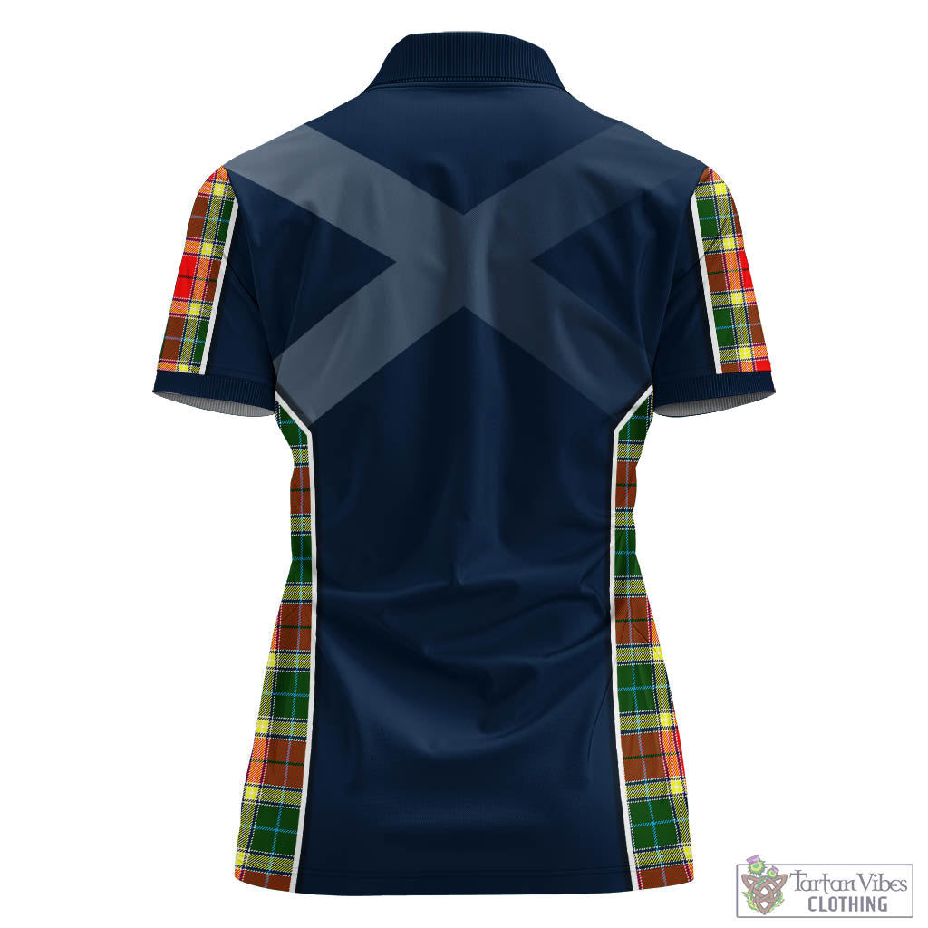 Tartan Vibes Clothing Gibsone (Gibson-Gibbs) Tartan Women's Polo Shirt with Family Crest and Scottish Thistle Vibes Sport Style