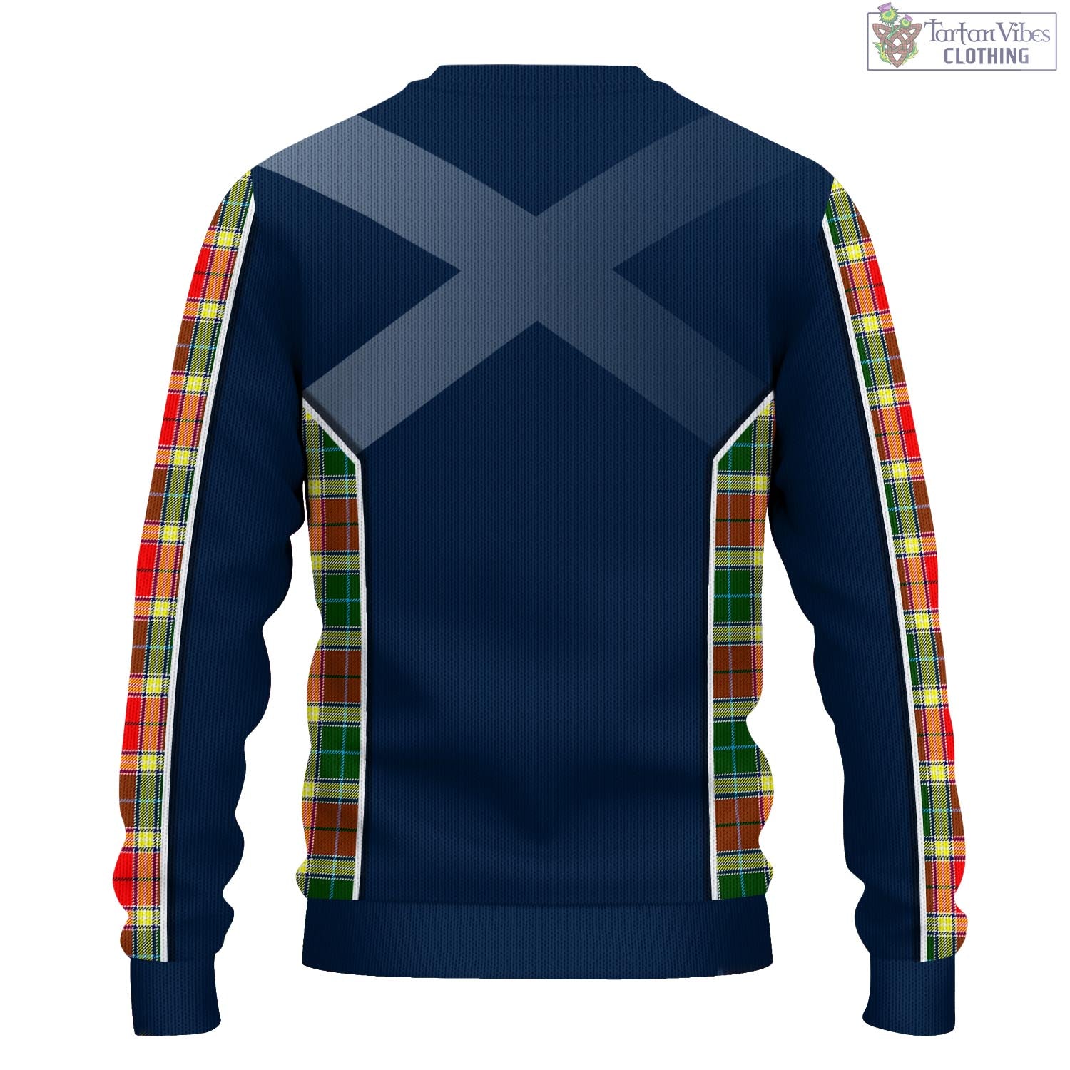 Tartan Vibes Clothing Gibsone (Gibson-Gibbs) Tartan Knitted Sweatshirt with Family Crest and Scottish Thistle Vibes Sport Style