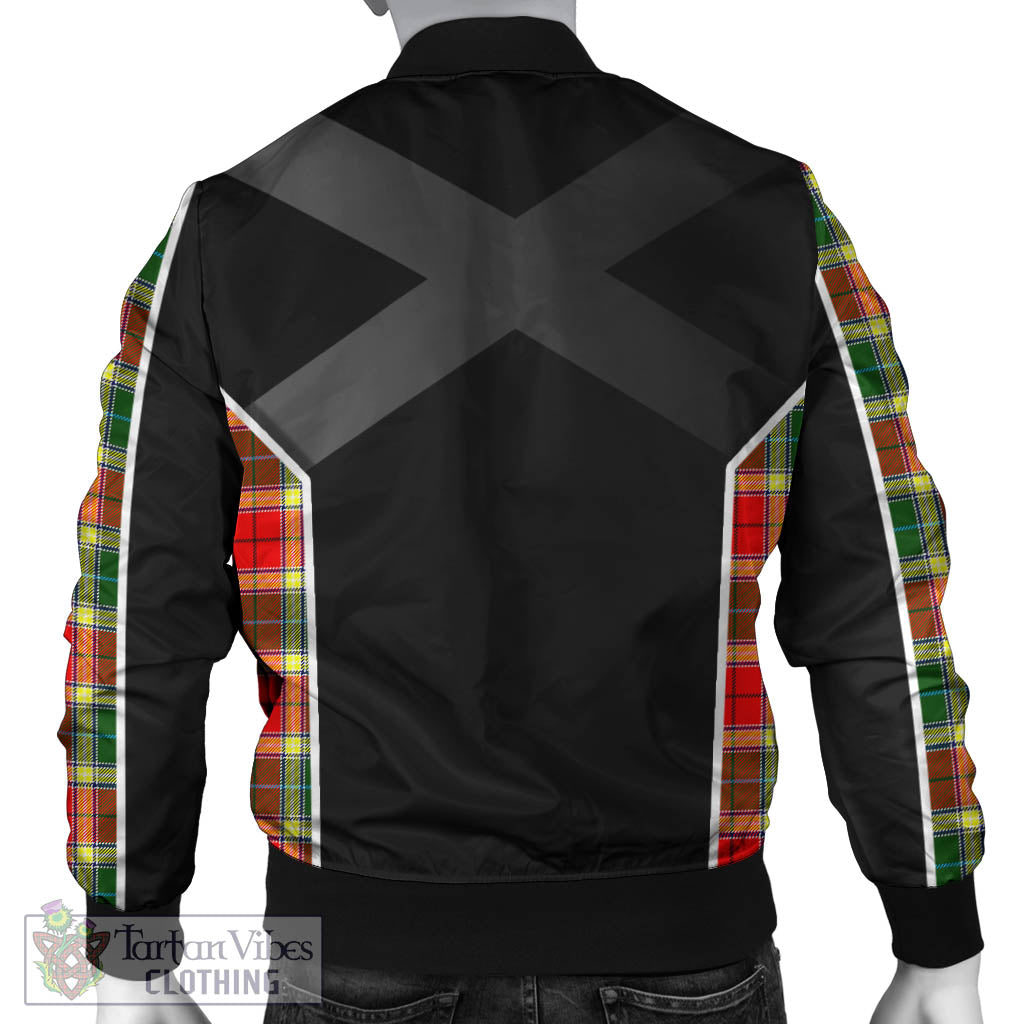 Tartan Vibes Clothing Gibsone (Gibson-Gibbs) Tartan Bomber Jacket with Family Crest and Scottish Thistle Vibes Sport Style