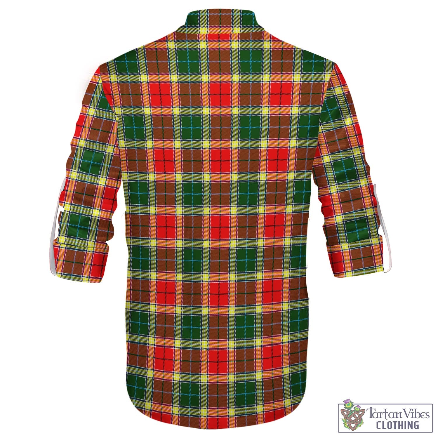 Tartan Vibes Clothing Gibsone (Gibson-Gibbs) Tartan Men's Scottish Traditional Jacobite Ghillie Kilt Shirt