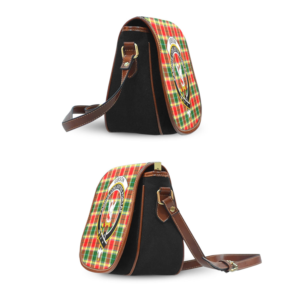 Gibson (Gibbs or Gibsone) Tartan Saddle Bag with Family Crest - Tartan Vibes Clothing