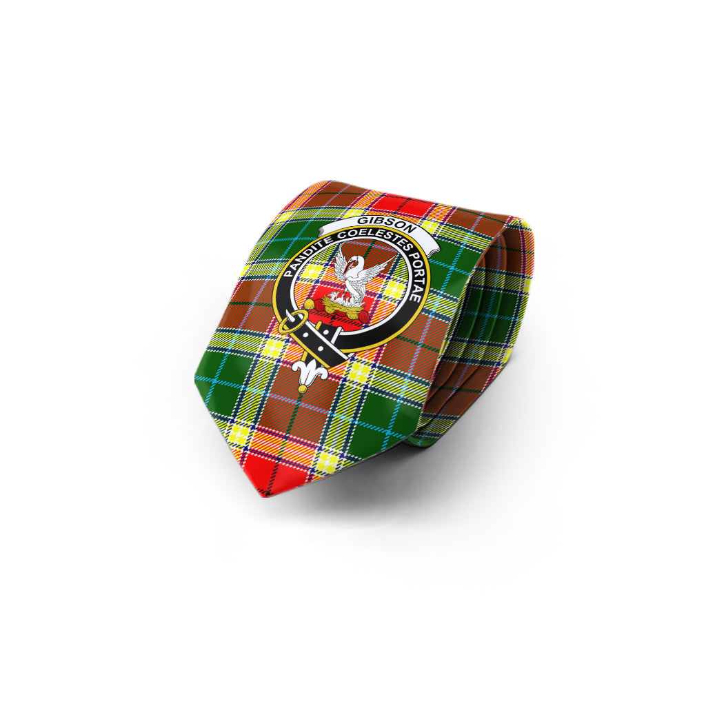 Gibson (Gibbs or Gibsone) Tartan Classic Necktie with Family Crest - Tartan Vibes Clothing