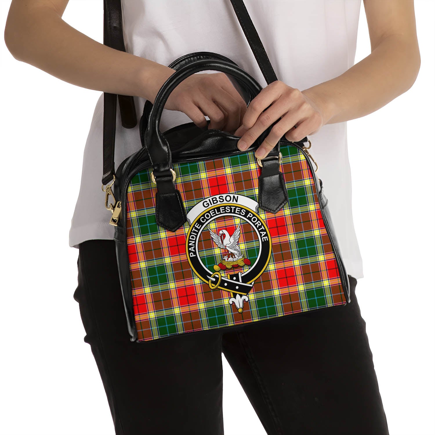 Gibsone (Gibson-Gibbs) Tartan Shoulder Handbags with Family Crest - Tartanvibesclothing