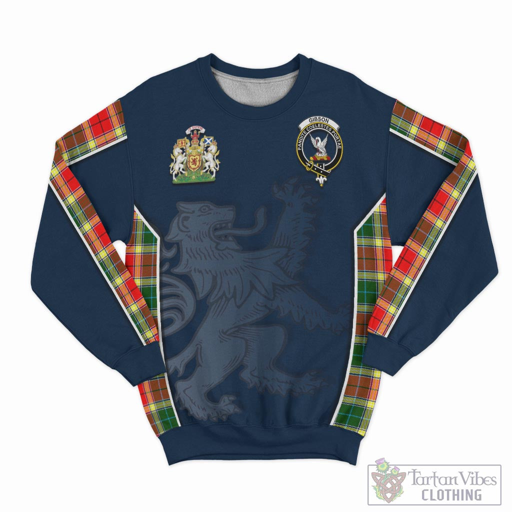 Tartan Vibes Clothing Gibsone (Gibson-Gibbs) Tartan Sweater with Family Crest and Lion Rampant Vibes Sport Style