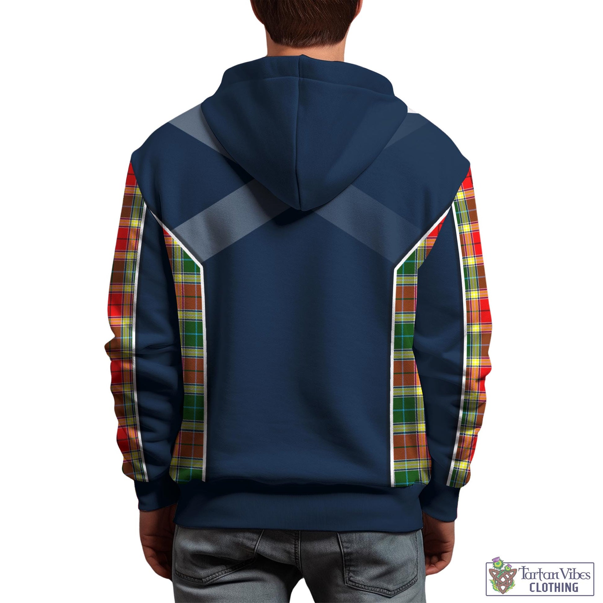 Tartan Vibes Clothing Gibsone (Gibson-Gibbs) Tartan Hoodie with Family Crest and Lion Rampant Vibes Sport Style