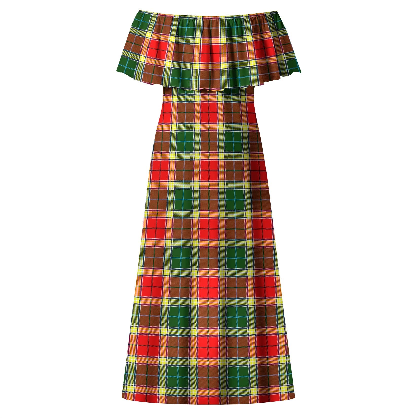 Gibsone (Gibson-Gibbs) Tartan Off Shoulder Long Dress - Tartanvibesclothing