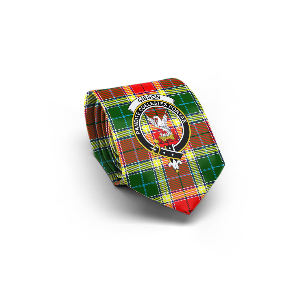 Gibson (Gibbs or Gibsone) Tartan Classic Necktie with Family Crest - Tartan Vibes Clothing