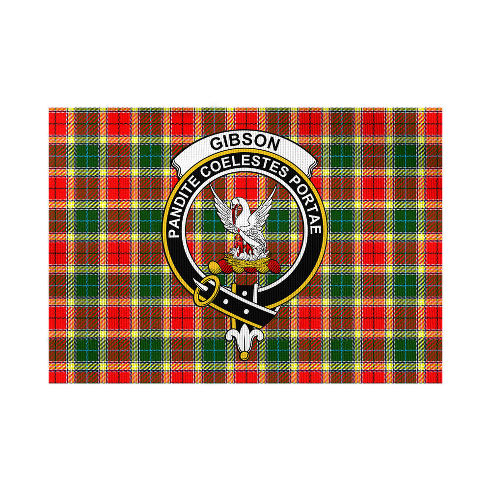 Gibson (Gibbs or Gibsone) Tartan Flag with Family Crest - Tartan Vibes Clothing