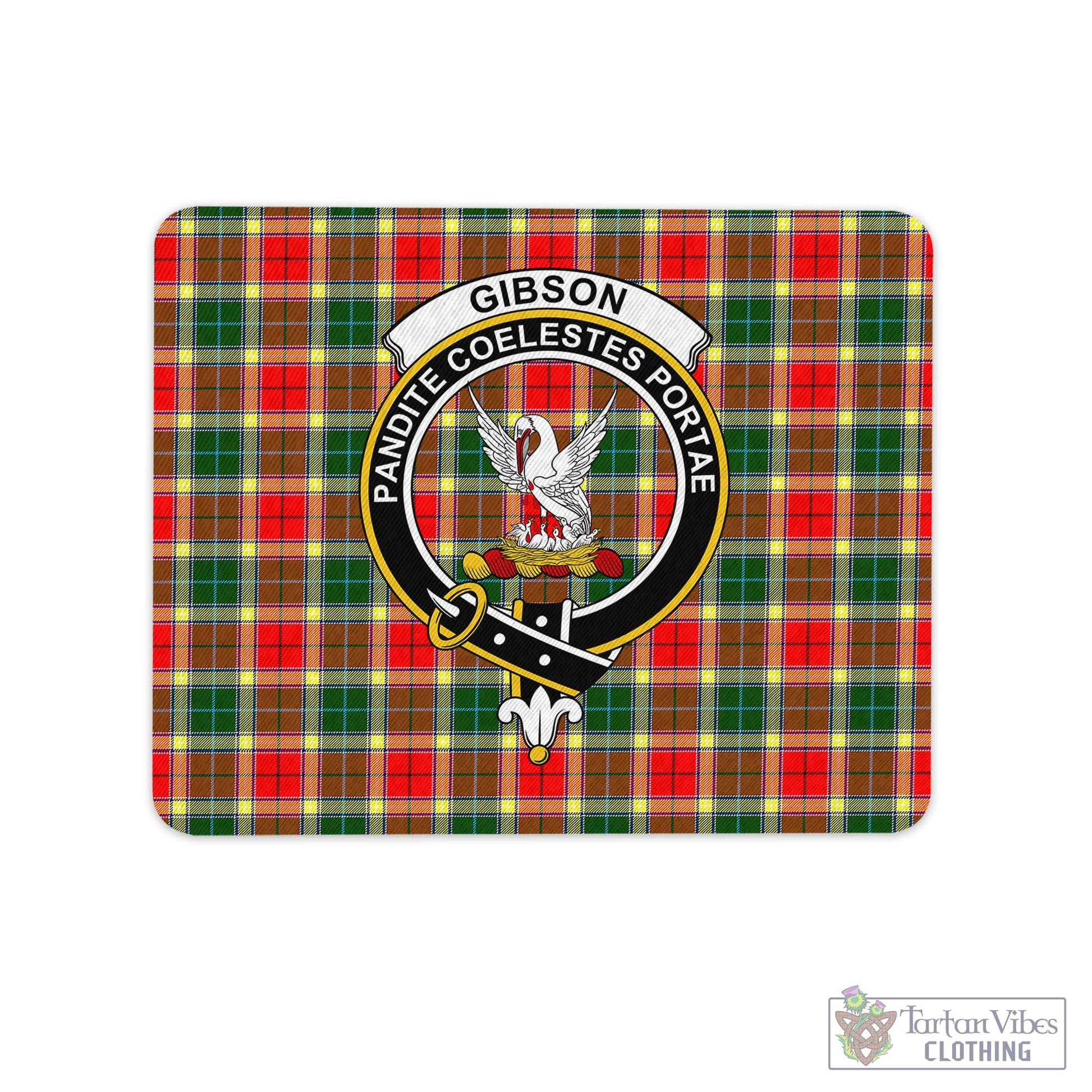 Tartan Vibes Clothing Gibsone (Gibson-Gibbs) Tartan Mouse Pad with Family Crest