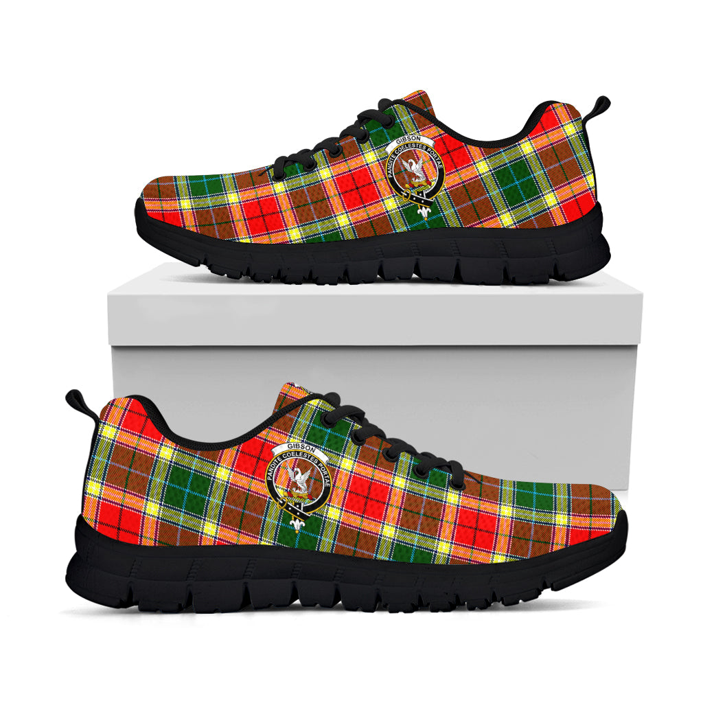 Gibson (Gibbs or Gibsone) Tartan Sneakers with Family Crest - Tartan Vibes Clothing