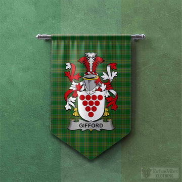Gifford Irish Clan Tartan Gonfalon, Tartan Banner with Coat of Arms Chevron - Tartan Vibes Clothing