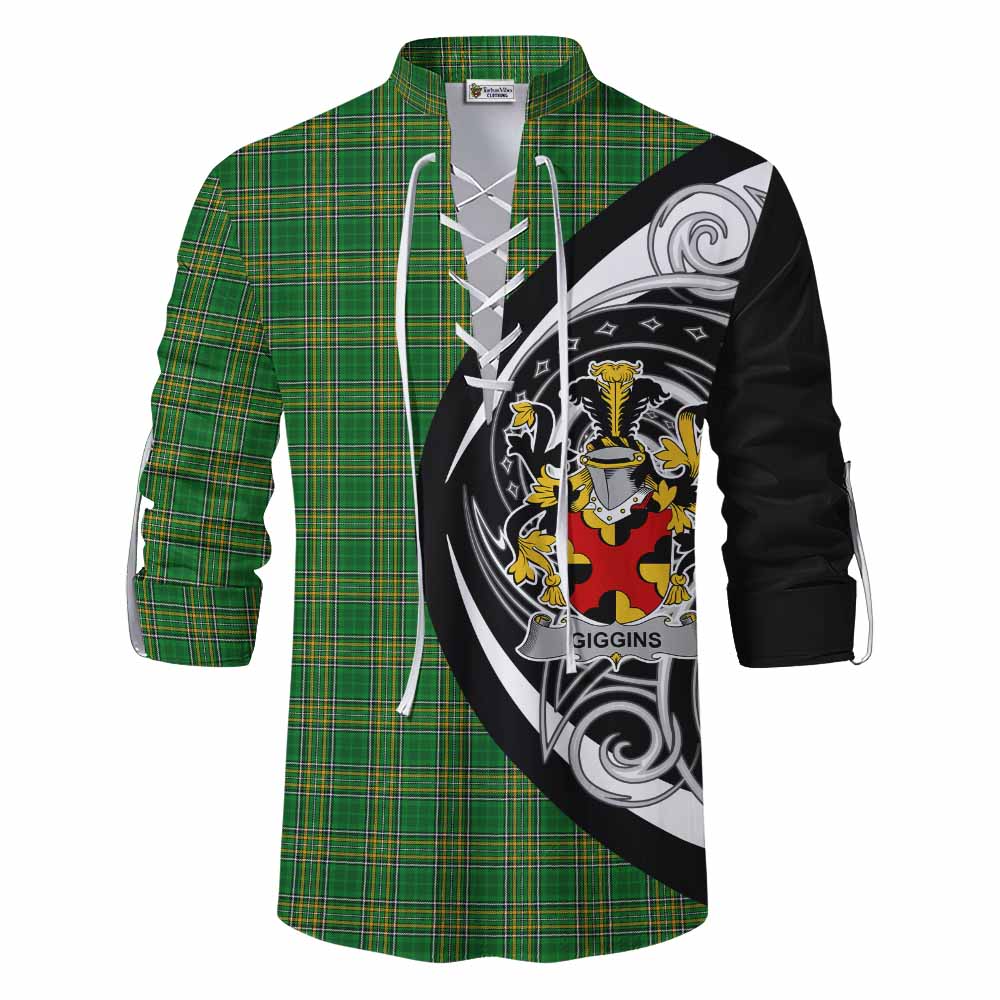 Giggins Irish Clan Ghillie Kilt Shirt Celtic Circle Style Men - Tartan Vibes Clothing