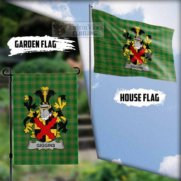 Giggins Irish Clan Tartan Flag with Coat of Arms