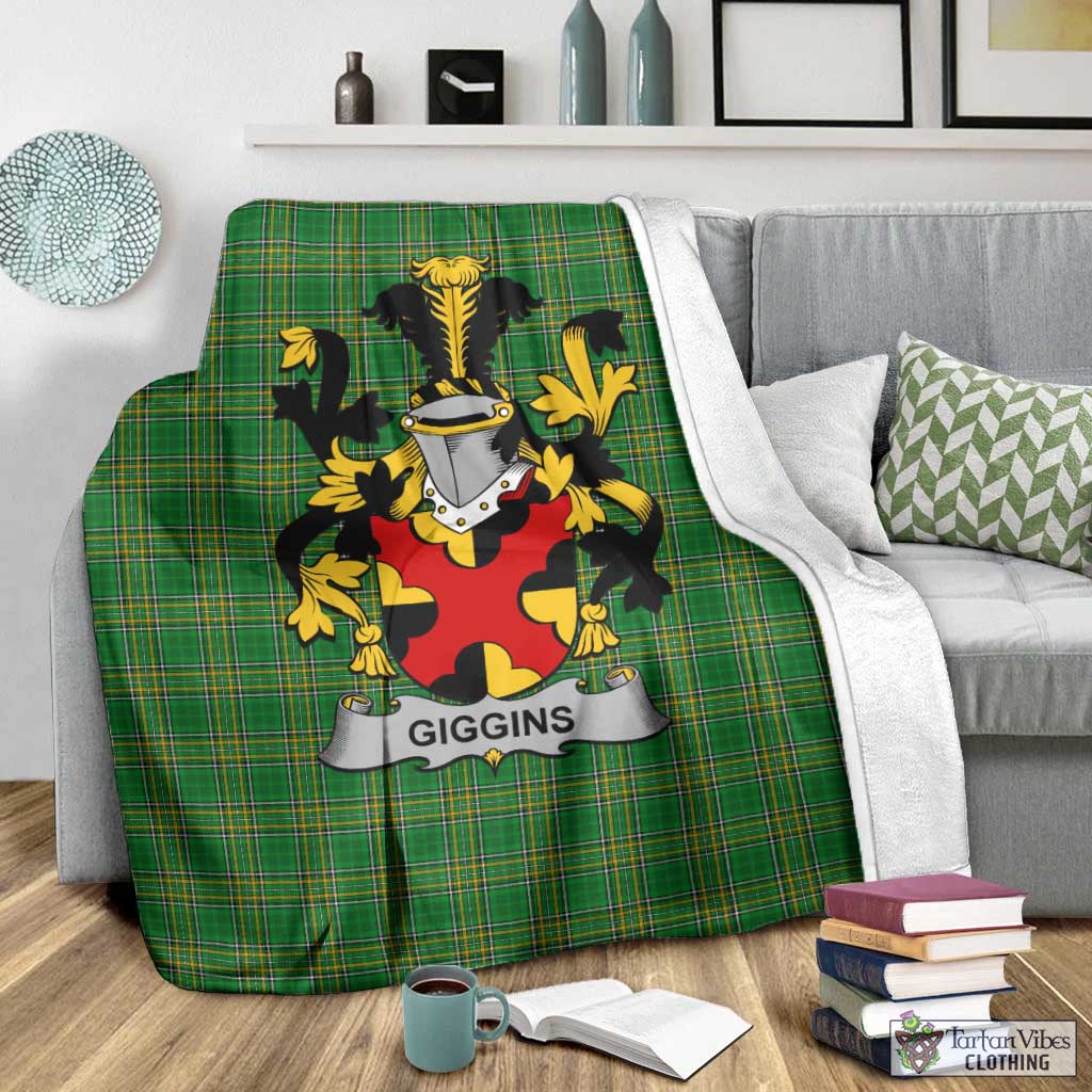 Giggins Irish Clan Tartan Blanket with Coat of Arms - Tartan Vibes Clothing