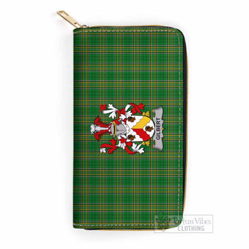 Gilbert Irish Clan Tartan Women's Leather Wallet with Coat of Arms One Size 19.7*10.5*3.5 cm - Tartan Vibes Clothing