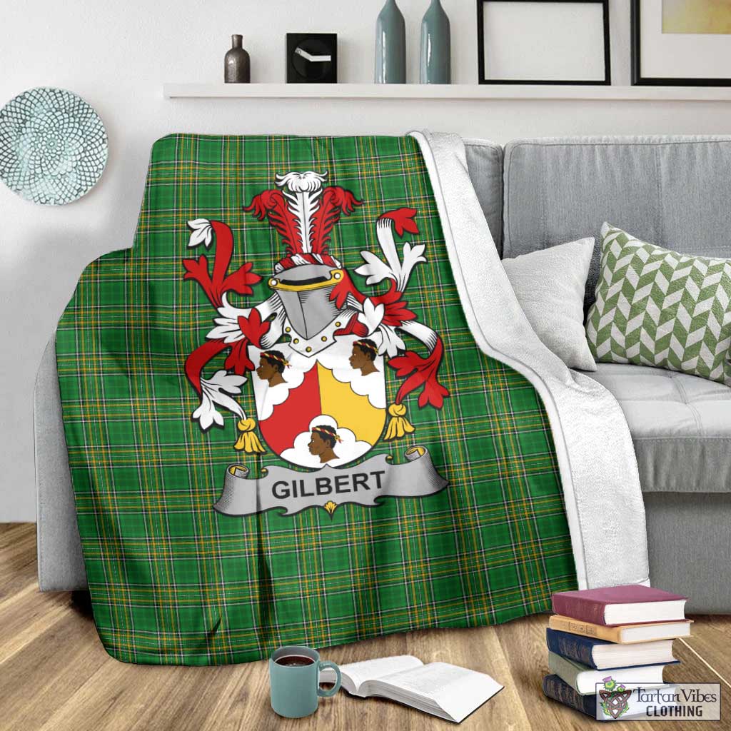 Tartan Vibes Clothing Gilbert Irish Clan Tartan Blanket with Coat of Arms