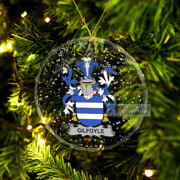 Gilfoyle Irish Clan Christmas Glass Ornament with Coat of Arms