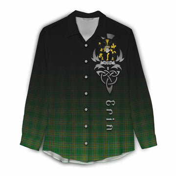 Gillman Irish Clan Women's Casual Shirt with Coat of Arms Erin Go Bragh Celtic Inspired Female - Tartan Vibes Clothing