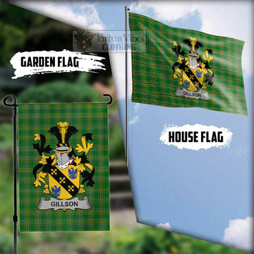 Gillson Irish Clan Tartan Flag with Coat of Arms