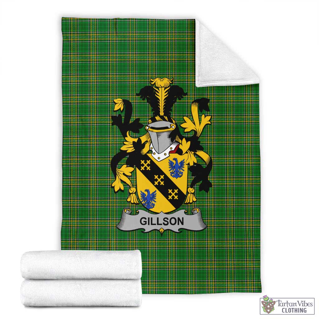 Tartan Vibes Clothing Gillson Irish Clan Tartan Blanket with Coat of Arms