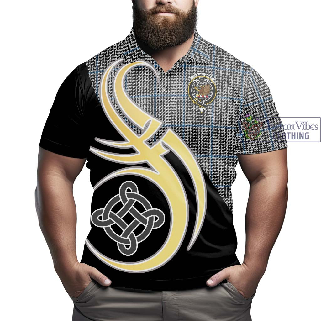 Tartan Vibes Clothing Gladstanes Tartan Polo Shirt with Family Crest and Celtic Symbol Style