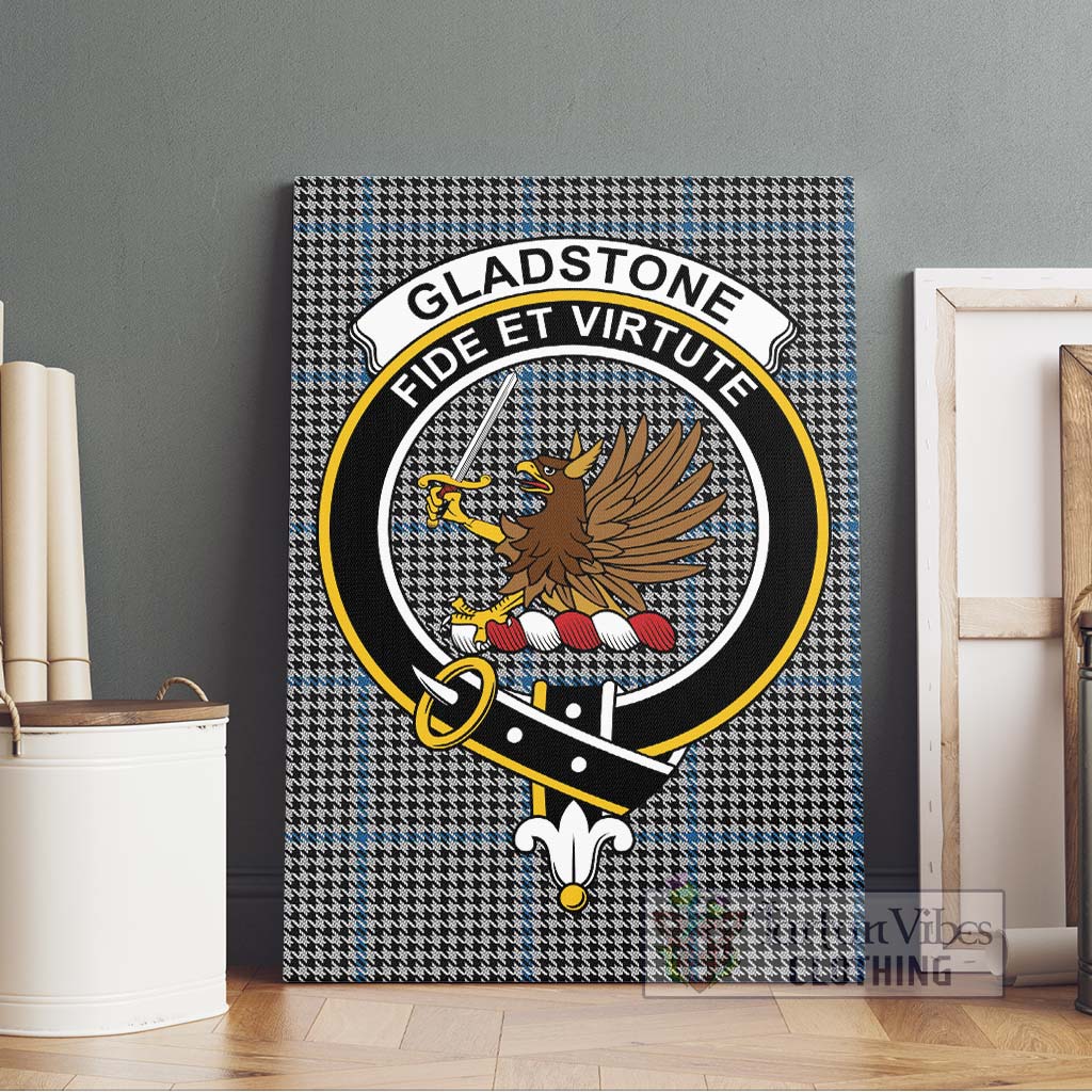 Tartan Vibes Clothing Gladstone Tartan Canvas Print Wall Art with Family Crest