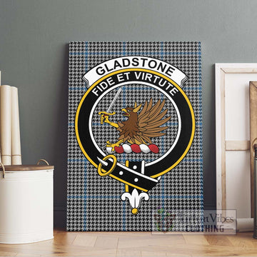 Gladstone Tartan Canvas Print Wall Art with Family Crest
