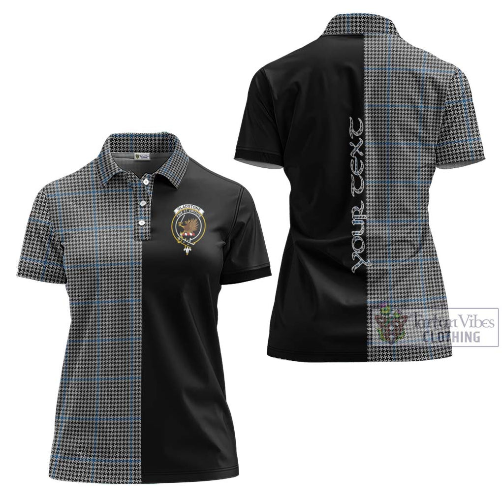 Gladstone Tartan Women's Polo Shirt with Family Crest and Half Of Me Style Women - Tartanvibesclothing Shop