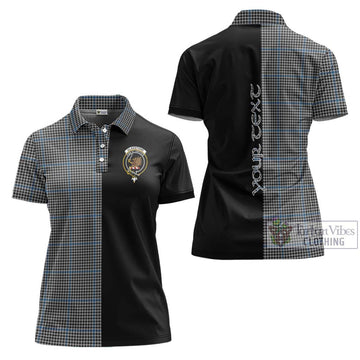 Gladstone Tartan Women's Polo Shirt with Family Crest and Half Of Me Style