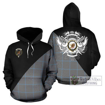 Gladstone Tartan Hoodie with Family Crest and Military Logo Style