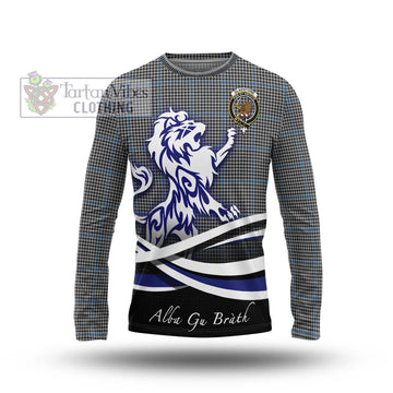 Gladstone Tartan Long Sleeve T-Shirt with Alba Gu Brath Regal Lion Emblem