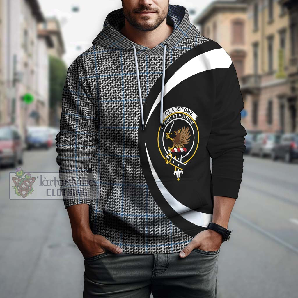 Tartan Vibes Clothing Gladstone Tartan Hoodie with Family Crest Circle Style