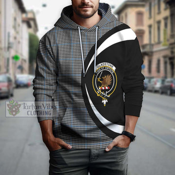 Gladstone Tartan Hoodie with Family Crest Circle Style
