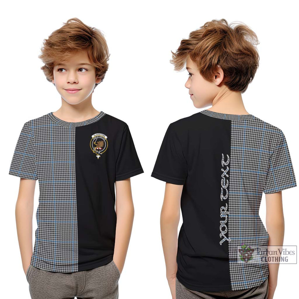 Gladstone Tartan Kid T-Shirt with Family Crest and Half Of Me Style Youth XL Size14 - Tartanvibesclothing Shop