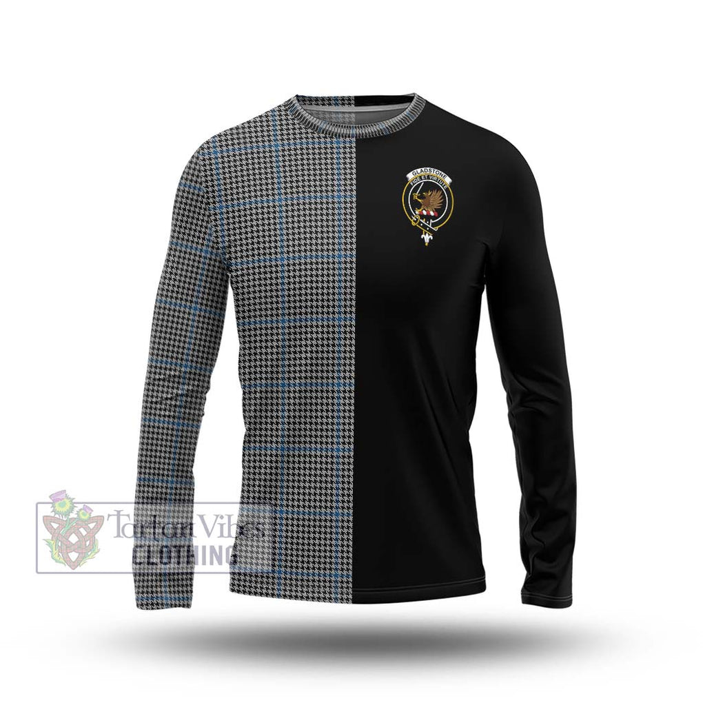 Gladstone Tartan Long Sleeve T-Shirt with Family Crest and Half Of Me Style Unisex - Tartanvibesclothing Shop